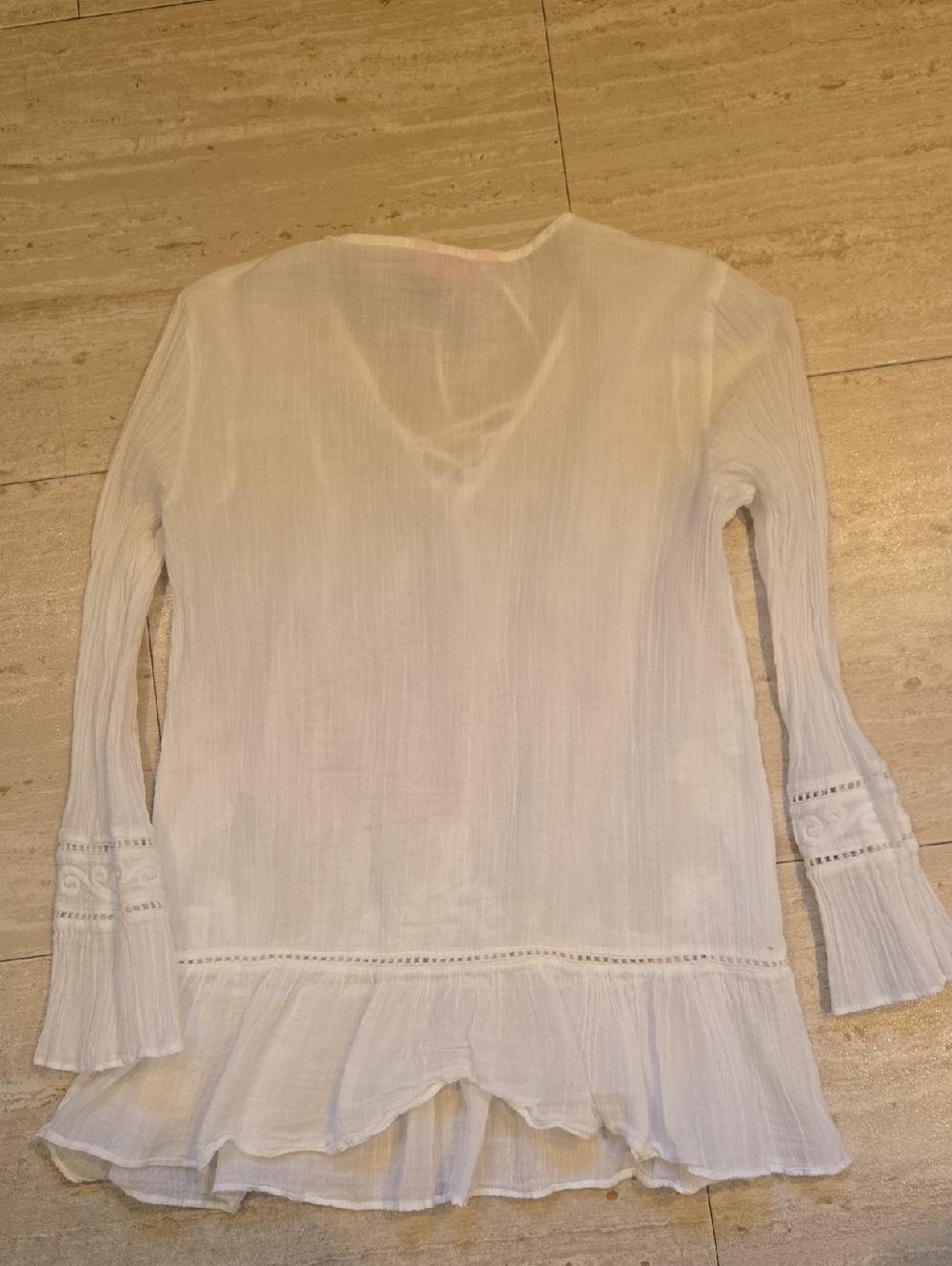 Lilly Pulitzer Sheer White Wide Sleeve Blouse - Picture 9 of 11